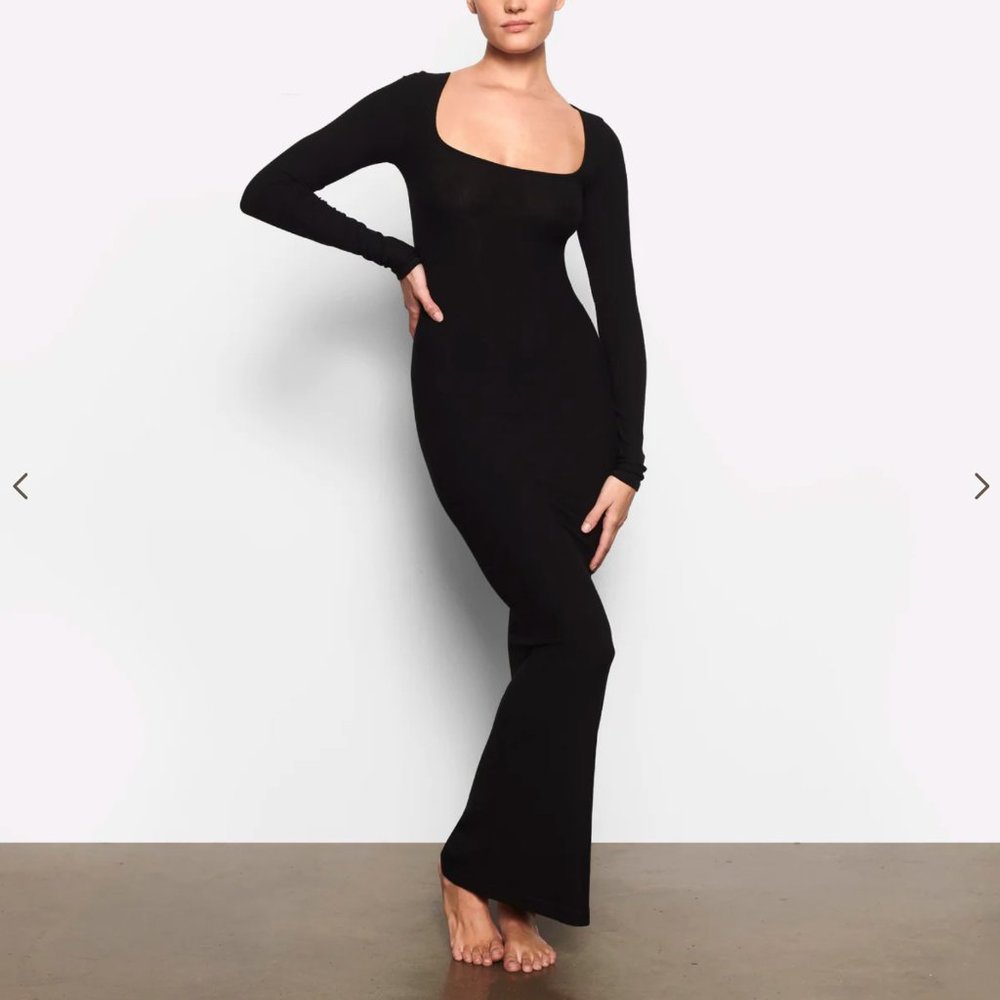 skims soft lounge long sleeve dress